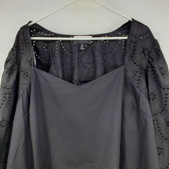 Eloquii Elements Eyelet Puff Sleeve Easy Fit Long Sleeved Career Floral Top 26 - Picture 6 of 10